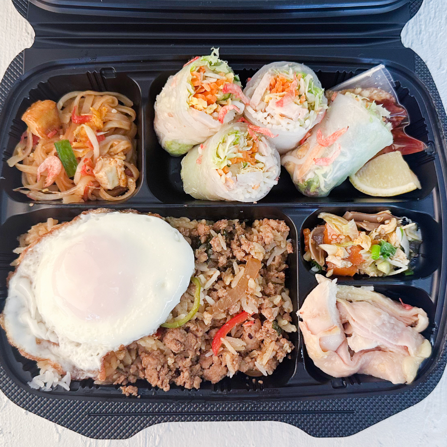 <過去販売商品>週替わり弁当 ガパオと生春巻き